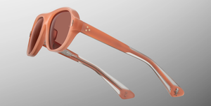 jacques marie mage the player bunker 77 salmon snob sonnenbrille aus acetat in lachsrosa mit rötlichen gläsern