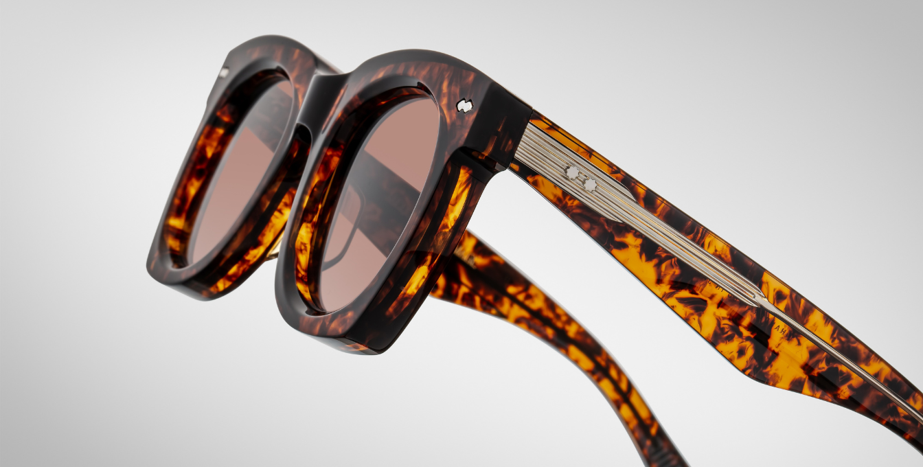 jacques marie mage ava samoa eckige sonnenbrille aus acetat in havana mit braunen gläsern