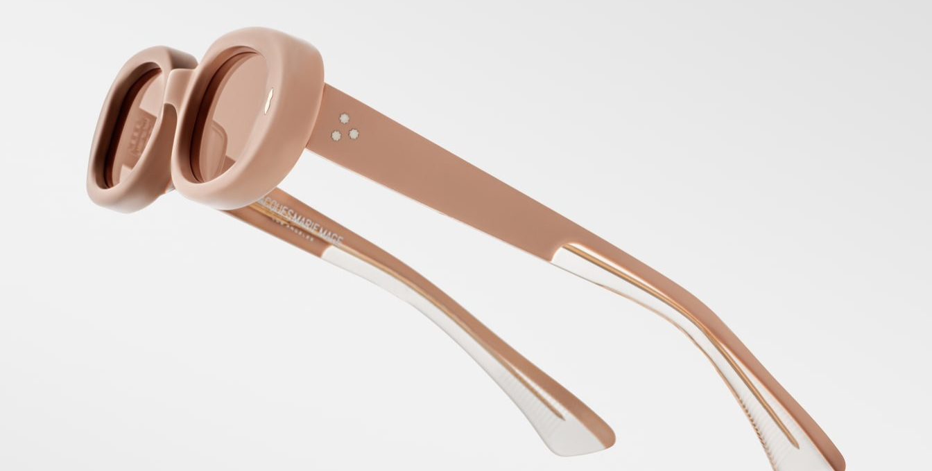 jacques marie mage besset dust suede ovale sonnenbrille in matt orange mit orangen gläsern 