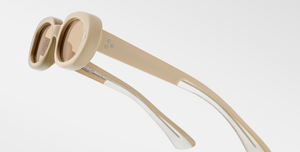 jacques marie mage besset suede collection sun suede ovale sonnenbrille in matt gelb mit hellen gelben Gläsern