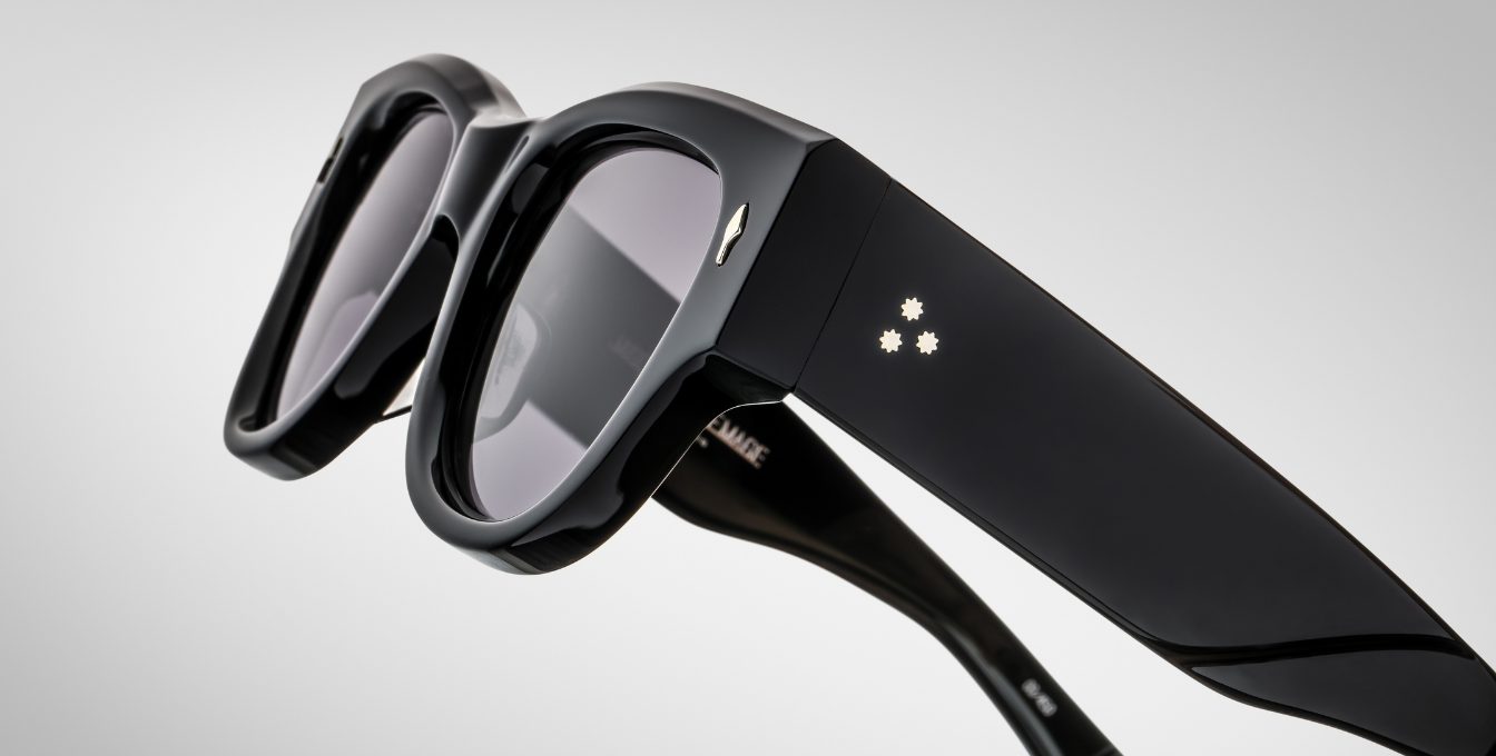 jacques marie mage chelsea black eckige sonnenbrille in schwarz mit schwarzen gläsern