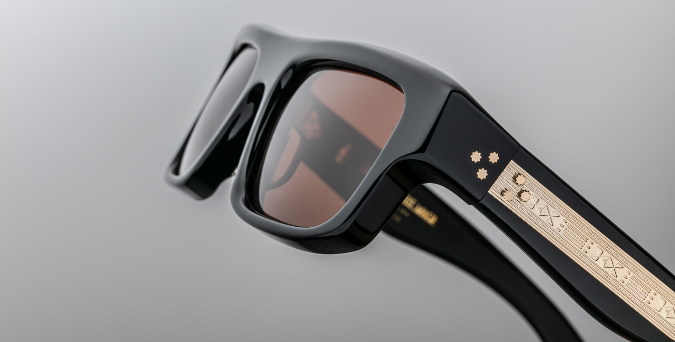 jacques marie mage cleavon 57 ecplise 2 eckige sonnenbrille in schwarz mit roten gläsern