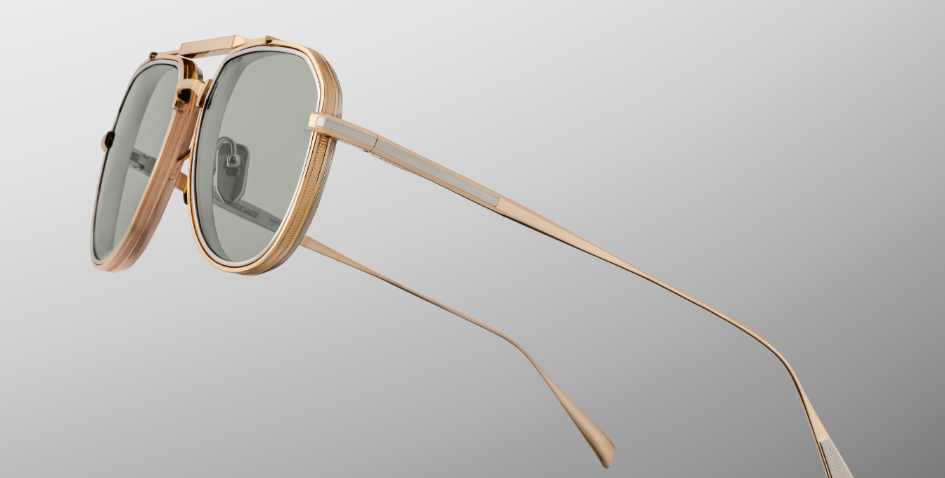 jacques marie mage commander altan goldene sonnenbrille mit grünen gläsern