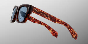 jacques marie mage dealan 53 breccia eckige sonnenbrille in havana mit blauen gläsern