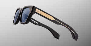 jacques marie mage dealan53 lacquer eckige sonnenbrille in blau mit blauen gläsern