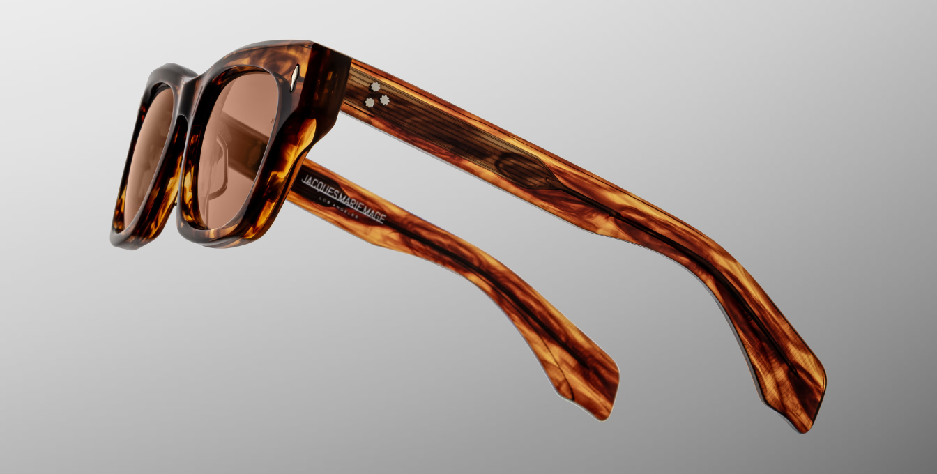 jacques marie mage dealan bourbon eckige sonnenbrille in havana mit braunen gläsern