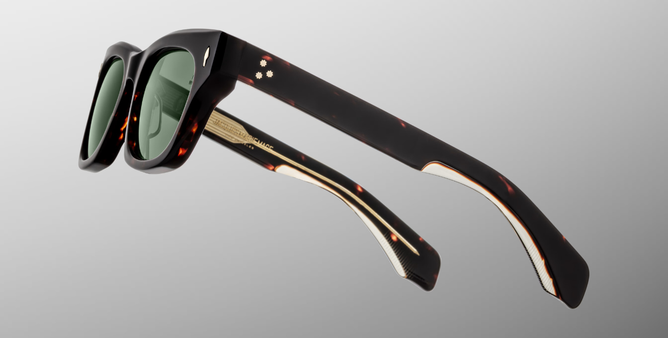 jacques marie mage dealan etna eckige sonnenbrille in havana mit grünen gläsern