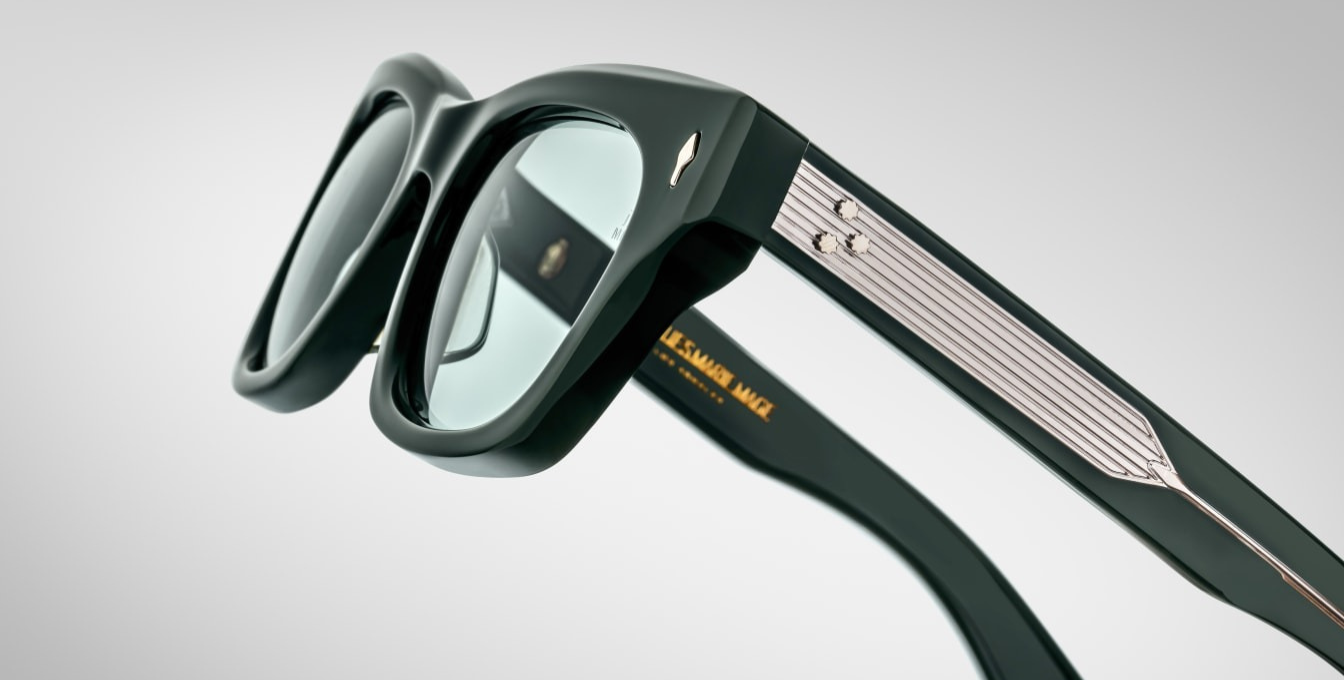 jacques marie mage dealan evergreen eckige sonnenbrille in grün mit grünen gläsern