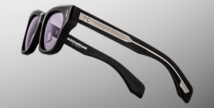 jacques marie mage epoxy II fumée eckige sonnenbrille in schwarz mit grauen gläsern