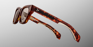 jacques marie mage dealan honeycomb eckige sonnenbrille aus acetat in havana mit braunen gläsern