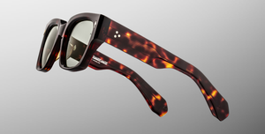 jacques marie mage enzo tenace eckige sonnenbrille in havana und grünen gläsern