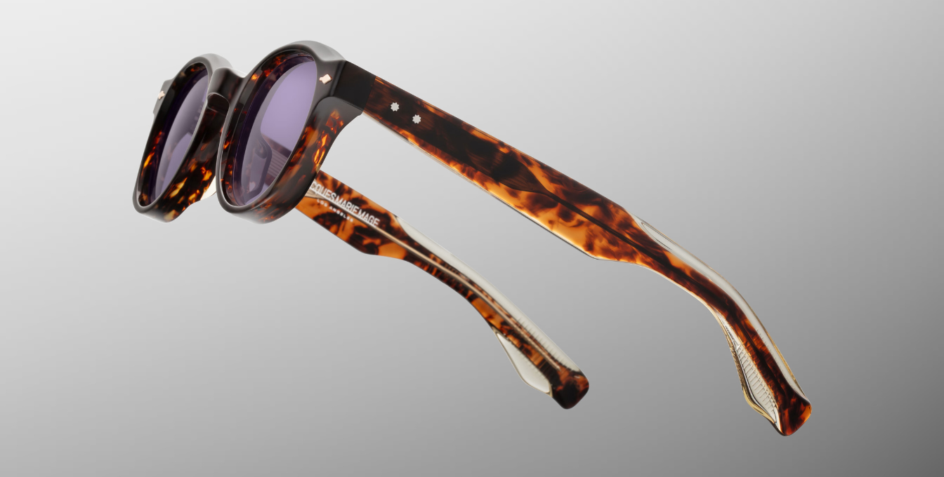 jacques marie mage felix 2 beau pantoförmige sonnenbrille in havana mit violetten gläsern