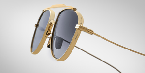 jacques marie mage flynn cia aviator sonnenbrille aus titan in gold mit grauen verlaufsgläsern