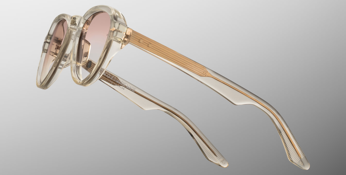 jacques marie mage hatfield photochromic halo aviator acetatfassung in beige mit hellbraunen verlaufsgläsern