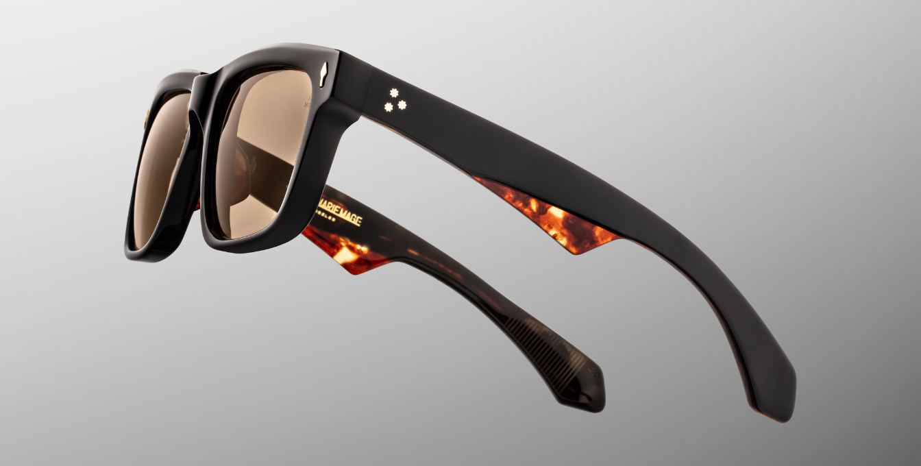 jacques marie mage hyannis noir 15 eckige sonnenbrille in schwarz mit braunen verlaufsgläser