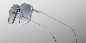 jacques marie mage jagger sulfur aviotor sonnenbrille in silber mit grauen gläsern