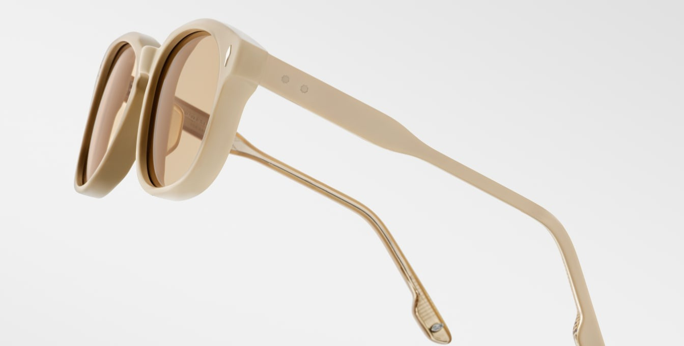 jacques marie mage kay sun suede aviator sonnenbrille aus matt gelben acetat mit gelben gläsern