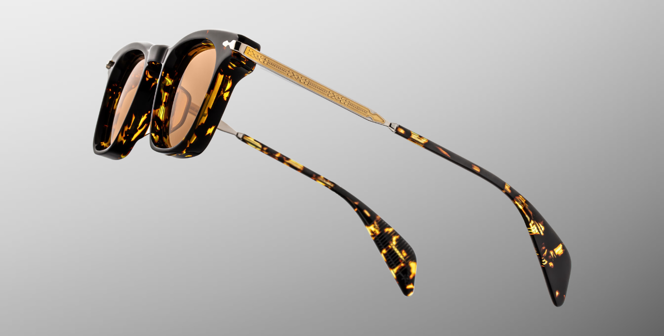 jacques marie mage  kenndey tokyo eckige sonnenbrille in havana mit braunen gläsern