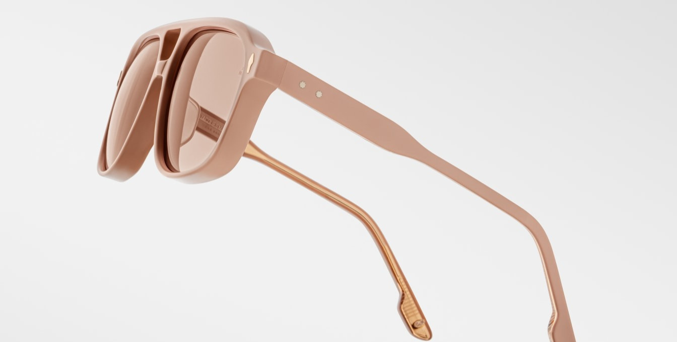 jacques marie mage leonard dust suede aviator sonnenbrille in matt orange mit orangenen gläsern