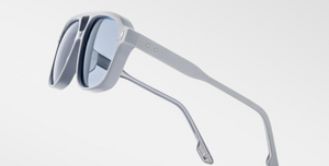 jacques marie mage leonard sky suede aviator sonnenbrille in matt blau mit blauen gläsern
