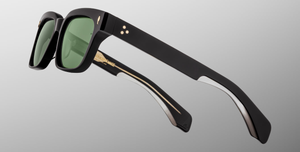 jacques marie mage molino 55 venom eckige sonnenbrille in schwarz mit grünen gläsern