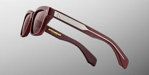 jacques marie mage molino bordeaux empire eckige sonnenbrille aus acetat in weinrot mit braunen gläsern