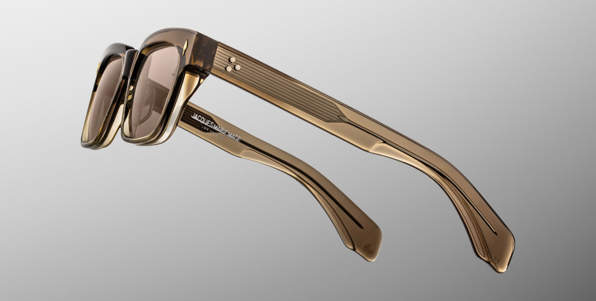 jacques marie mage molino lescot eckige sonnnebrille in braun mit braunen gläsern