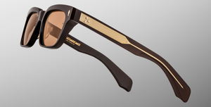 jacques marie mage molino walnut eckige sonnenbrille in braun mit orangenen gläsern