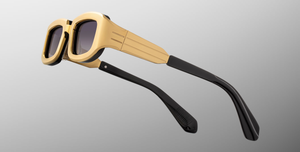 jacques marie mage ryder gold eckige sonnenbrille aus titan in gold mit grauen verlaufsgläsern