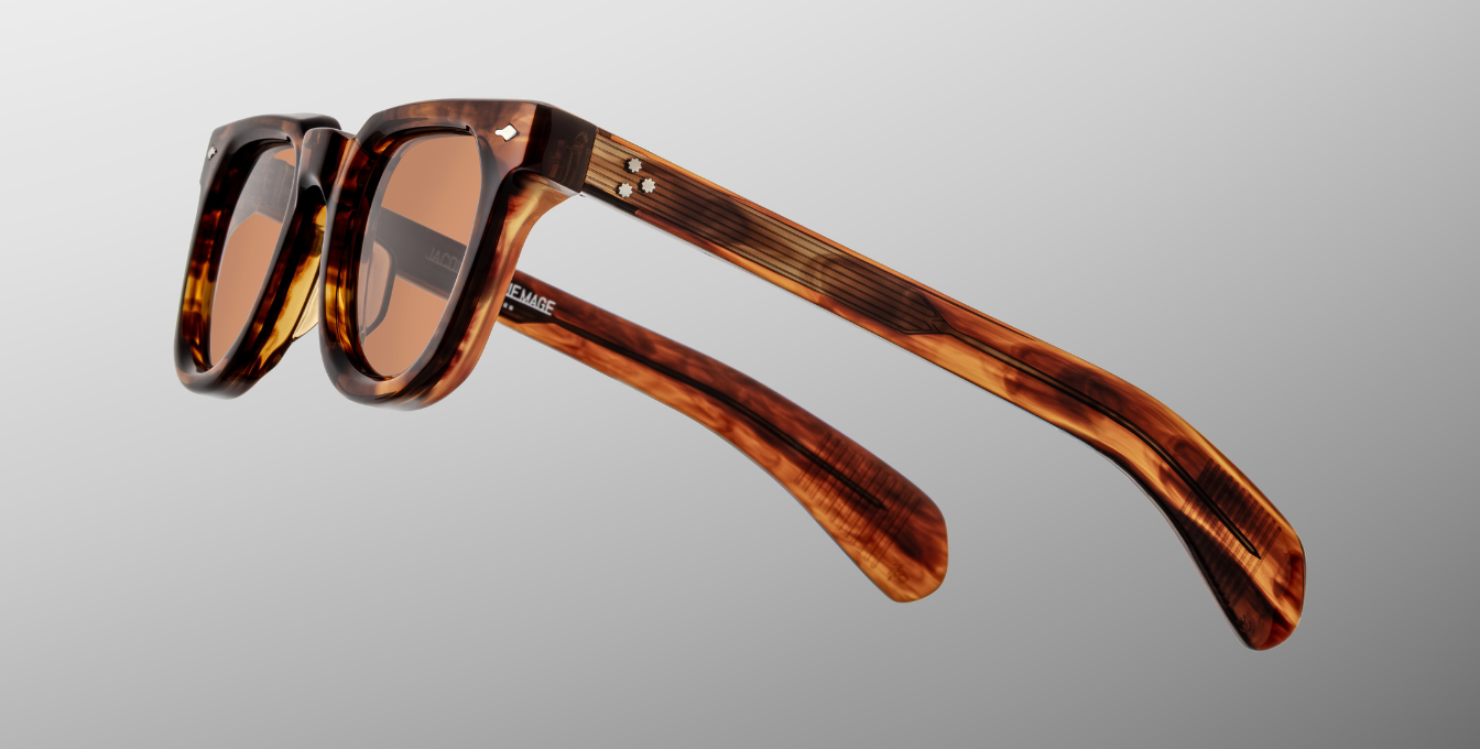 jacques marie mage vendome bourbon pantoförmige sonnenbrille in havana mit braunen gläsern