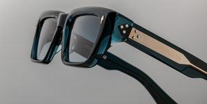 jacques marie mage walker indigo rechteckige sonnenbrille in blau mit blauen verlaufsgläsern