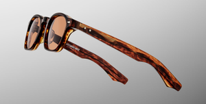 jacques marie mage zephirin bourbon eckige sonnenbrille in havana mit braunen gläsern
