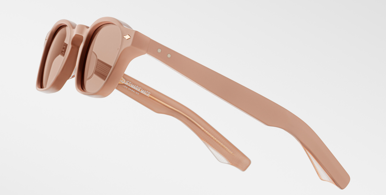 jacques marie mage suede collection zephirin dust suede eckige sonnenbrille in matt orange mit orangenen gläsern