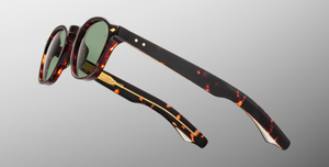 jacques marie mage zephirin 47 etna eckige sonnenbrille in havana mit grünen gläsern