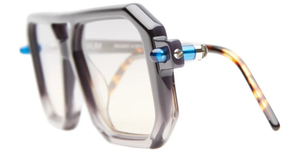 kuboraum P8 BkG eckige sonnenbrille aus acetat in schwarz verlauf mit grau-gelben verlaufsgläsern