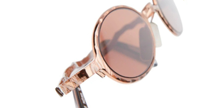 Kuboraum Z24 BZ ovale sonnenbrille aus Metall in Bronze  mit braunen gläsern