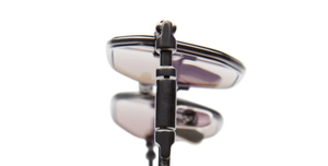 kuboraum h66 rh eckige sonnenbrille aus titan in gunmetal und grauen gläsern