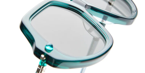 kuboraum p20 hb eckige sonnenbrille in grün mit hellgrauen gläsern