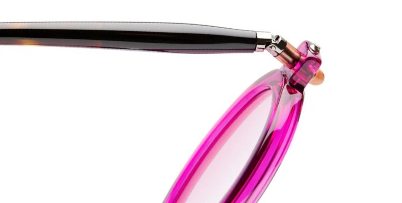 kuboraum p6 cy ovale sonnenbrille in pink mit pinken verlaufsgläsern