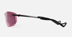 district vision miho windstream black eckige randlose sportsonnenbrille in schwarz mit dunklen rose gläsern