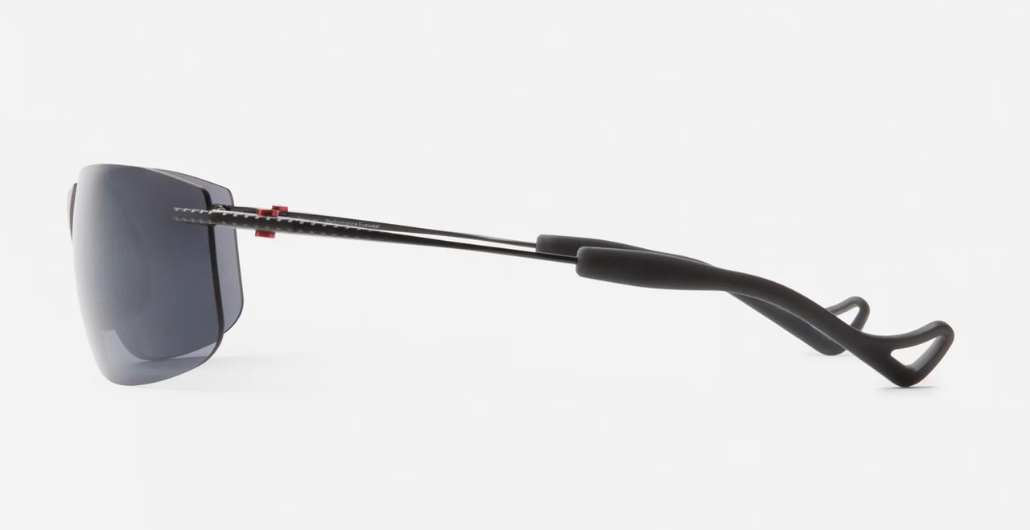 district vision miho windstream graphite eckige randlose sportsonnenbrille in grau mit grauen gläsern