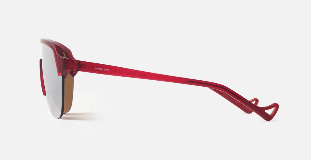 district vision nagata speed blade cradinal sportsonnenbrille in rot mit braunen verspiegelten gläsern