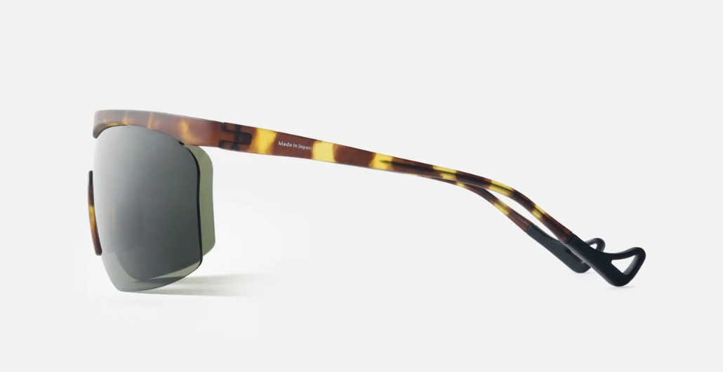 district vision konoha tortoise sportsonnenbrille in havana mit grünen gläsern