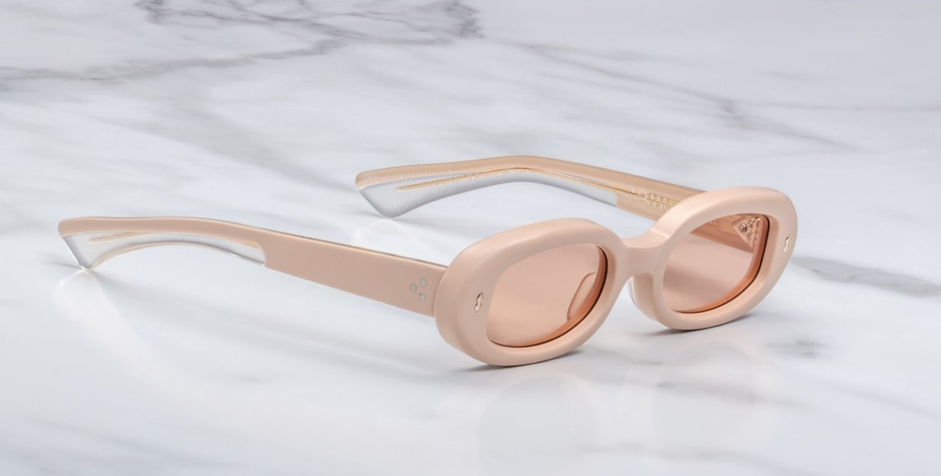 jacques marie mage besset dust suede ovale sonnenbrille in matt orange mit orangen gläsern 
