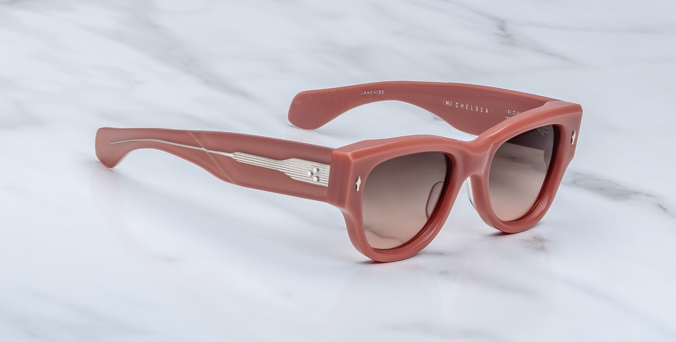jacques marie mage chelsea arizona eckige sonnenbrille in apricot mit braunen gläsern