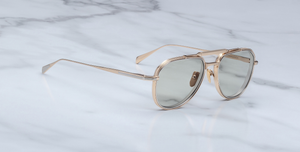 jacques marie mage commander altan goldene sonnenbrille mit grünen gläsern