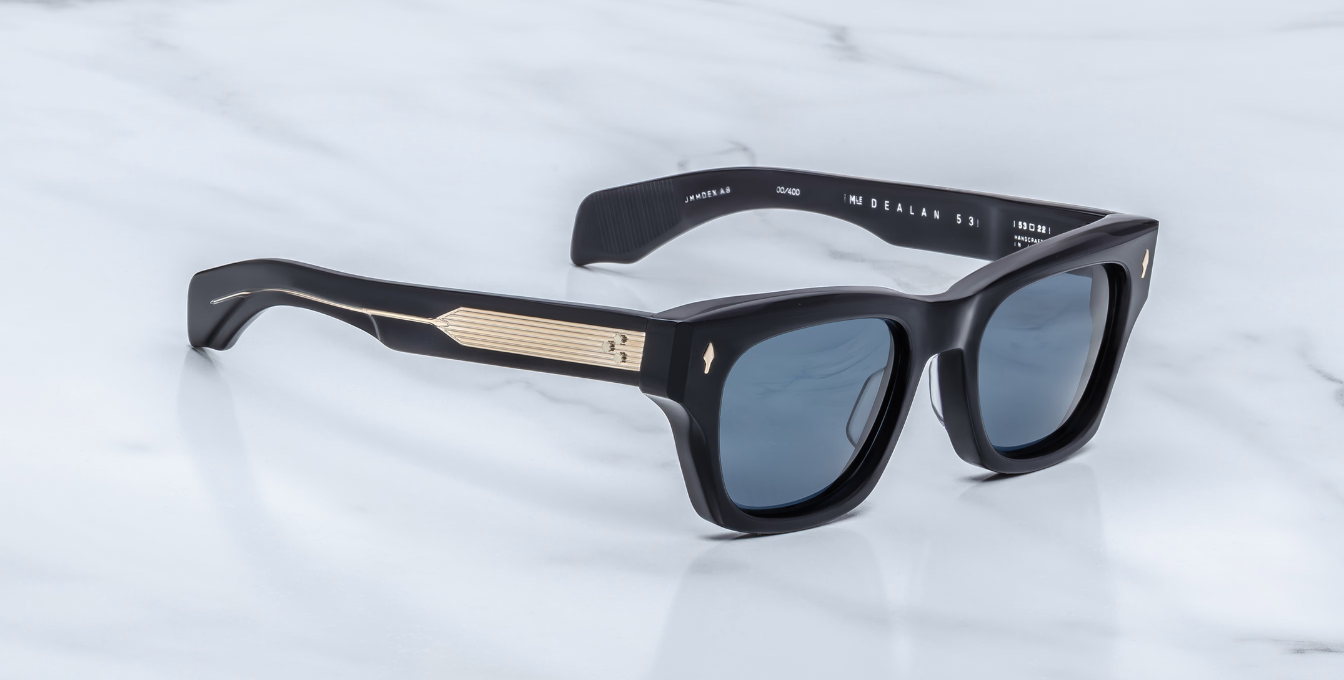 jacques marie mage dealan53 lacquer eckige sonnenbrille in blau mit blauen gläsern