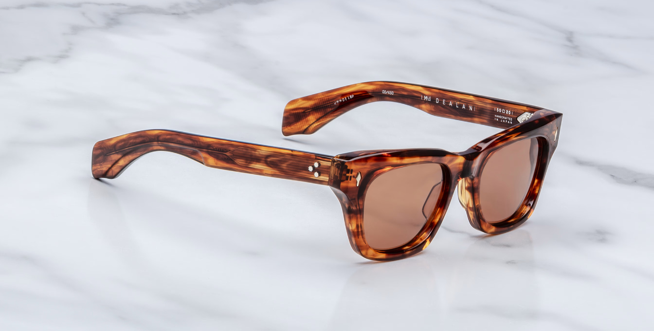 jacques marie mage dealan bourbon eckige sonnenbrille in havana mit braunen gläsern