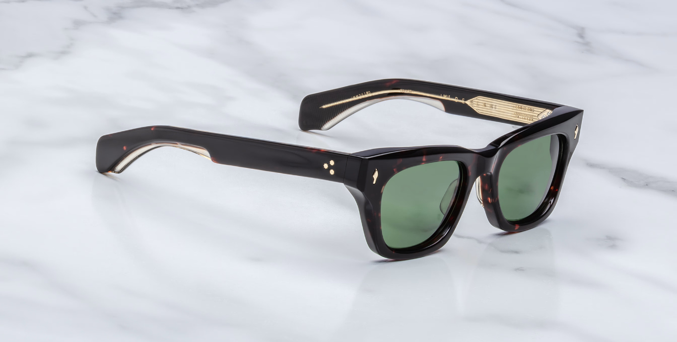 jacques marie mage dealan etna eckige sonnenbrille in havana mit grünen gläsern