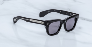 jacques marie mage epoxy II fumée eckige sonnenbrille in schwarz mit grauen gläsern